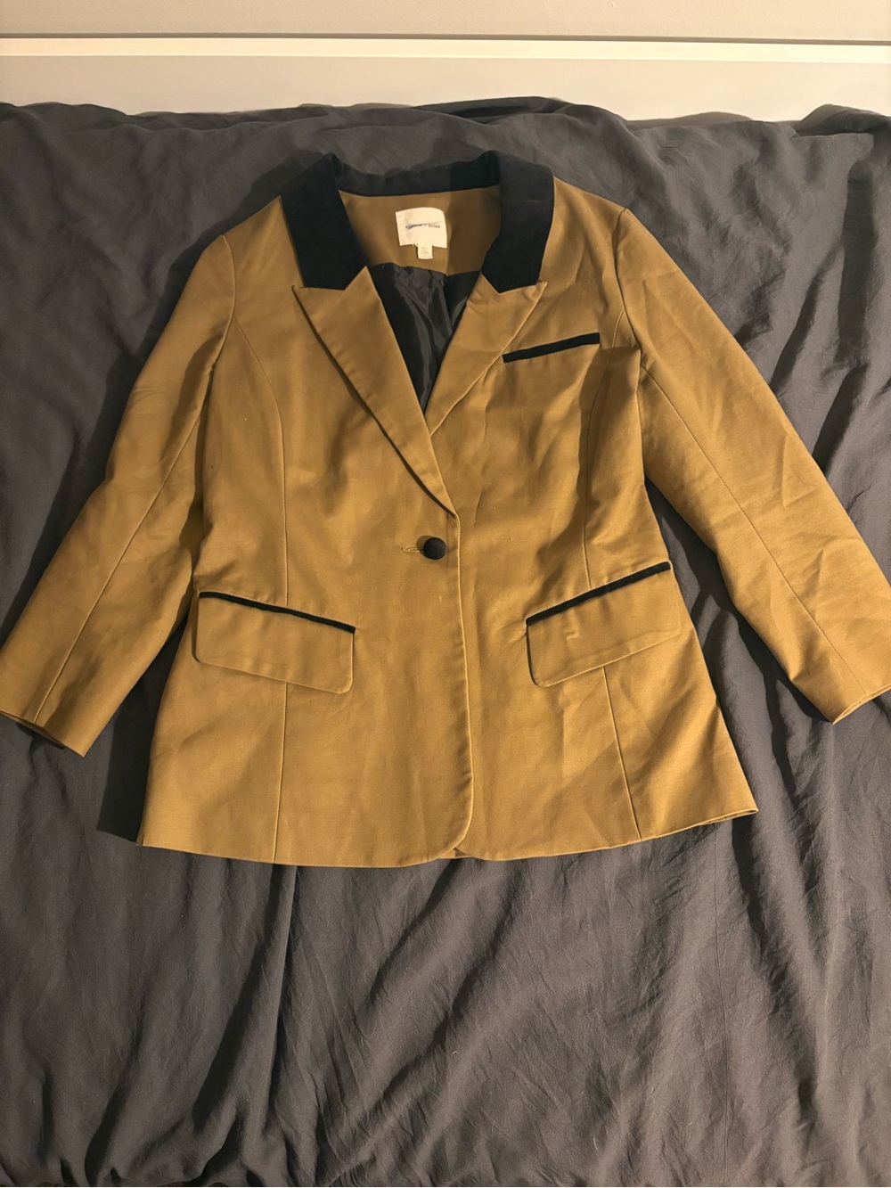 silence + noise Mustard Blazer with Black Trim